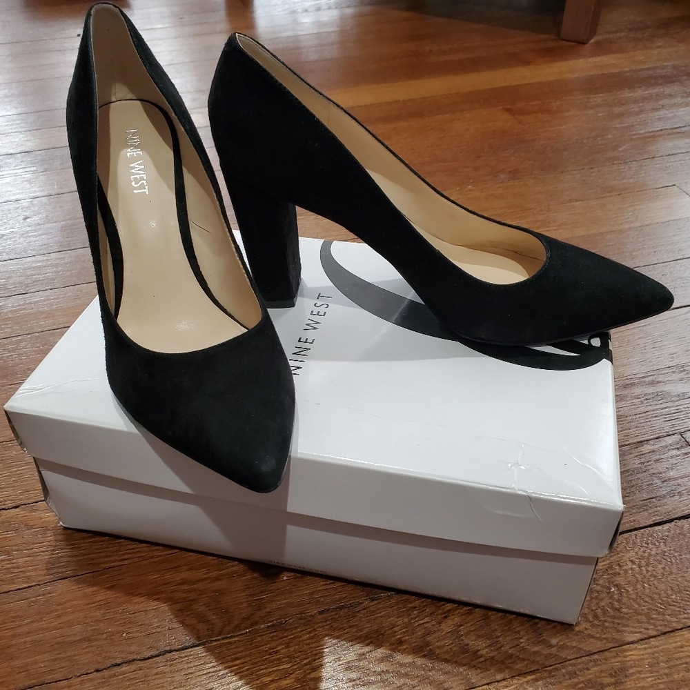 Nine West Black Suede Heels